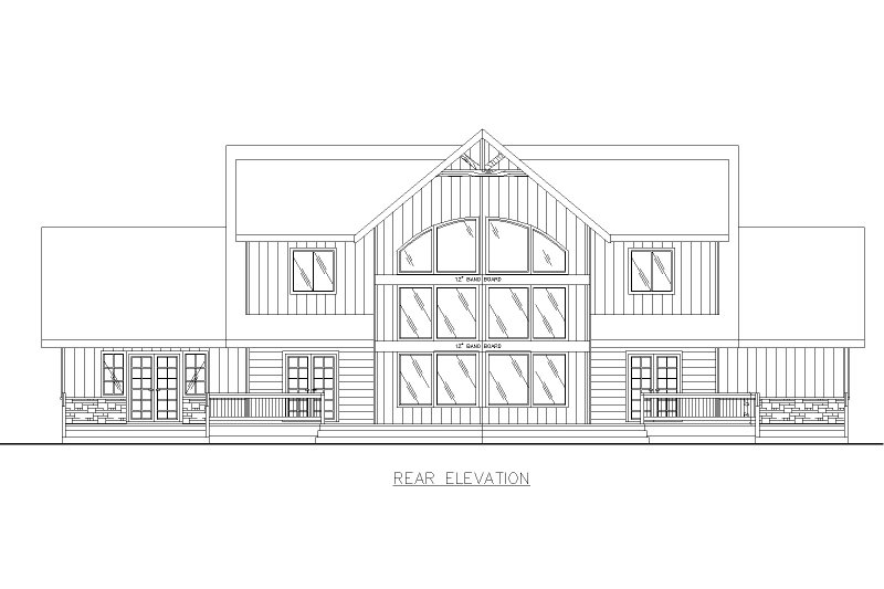 Home Plan - Exterior - Rear Elevation for Farmhouse House Plan #117-980 - 6 bed, 5 bath