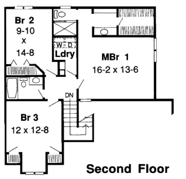Traditional Floor Plan - Upper Floor Plan #312-347