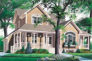 Country Exterior - Front Elevation Plan #23-2010