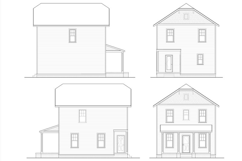 House Design - Exterior - Other Elevation for Prairie House Plan #936-34 - 3 bed, 3 bath