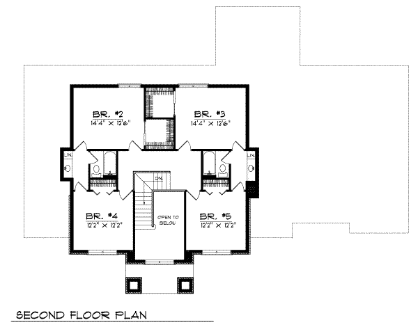 Home Plan - European Floor Plan - Upper Floor Plan #70-509