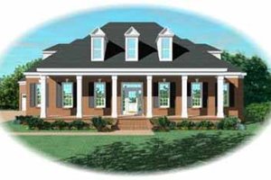 Southern Exterior - Front Elevation Plan #81-356