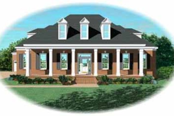 Exterior - Front Elevation for Southern House Plan #81-356 - 3 bed, 3 bath