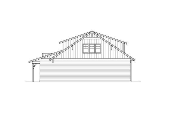 Exterior - Rear Elevation for Craftsman House Plan #124-1250 - 1 bed, 1.5 bath