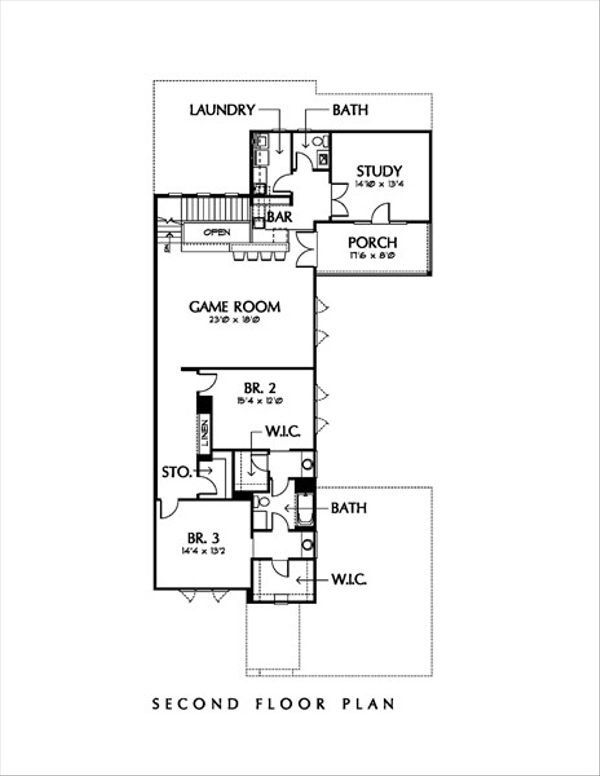 Modern Floor Plan - Upper Floor Plan #449-1