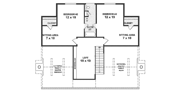 Southern Floor Plan - Upper Floor Plan #81-107