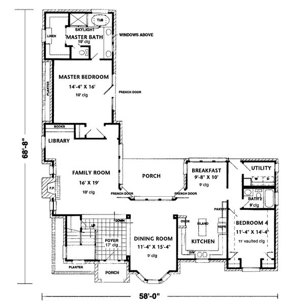 House Plan Design - European Floor Plan - Main Floor Plan #410-413