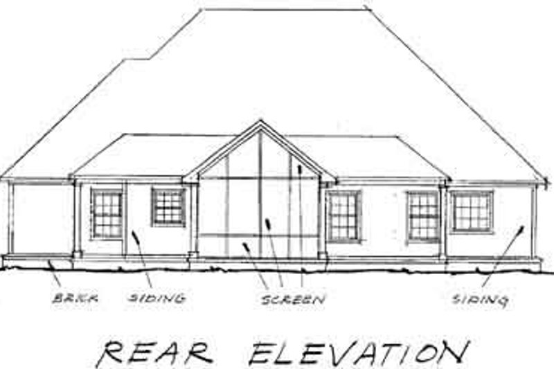 Home Plan - Exterior - Rear Elevation for Country House Plan #20-180 - 3 bed, 2 bath