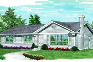 Ranch Exterior - Front Elevation Plan #47-230