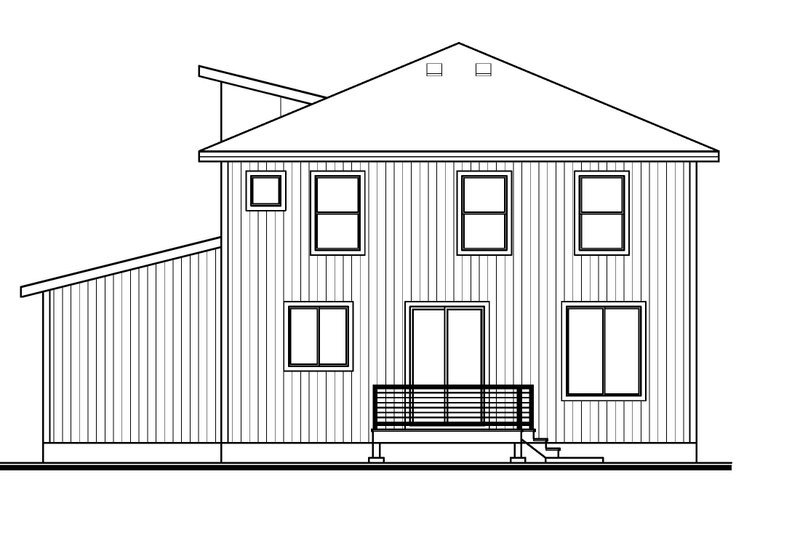 House Design - Exterior - Rear Elevation for Modern House Plan #1073-49 - 3 bed, 2.5 bath