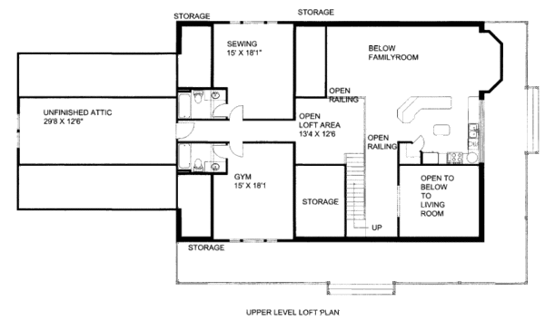 Architectural House Design - Bungalow Floor Plan - Upper Floor Plan #117-636