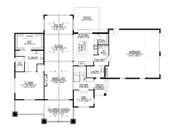 Country Floor Plan - Main Floor Plan #1064-363