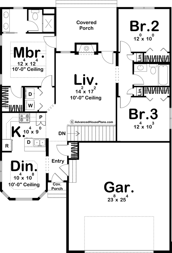 House Plan Design - Mediterranean Floor Plan - Main Floor Plan #455-135