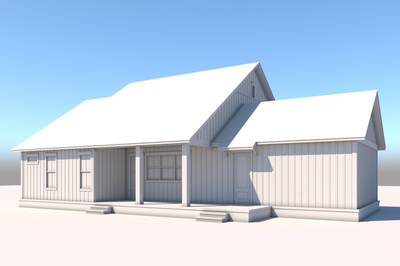 Architectural House Design - Exterior - Rear Elevation for Farmhouse House Plan #430-318 - 3 bed, 2 bath