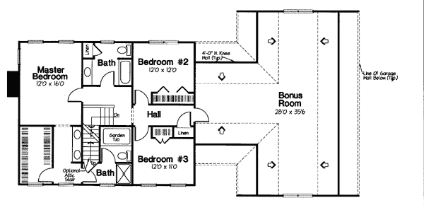 Colonial Floor Plan - Upper Floor Plan #312-637