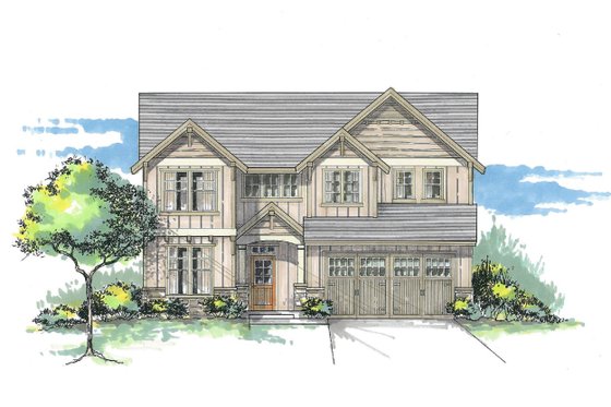 Exterior - Front Elevation for Craftsman House Plan #53-471 - 5 bed, 3.5 bath