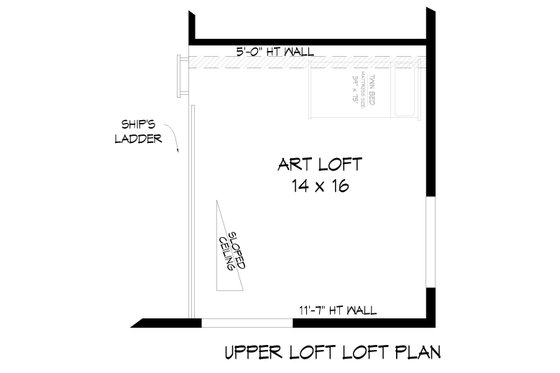 Floor Plan - Upper Floor 1 for Contemporary House Plan #932-560 - 3 bed, 2 bath
