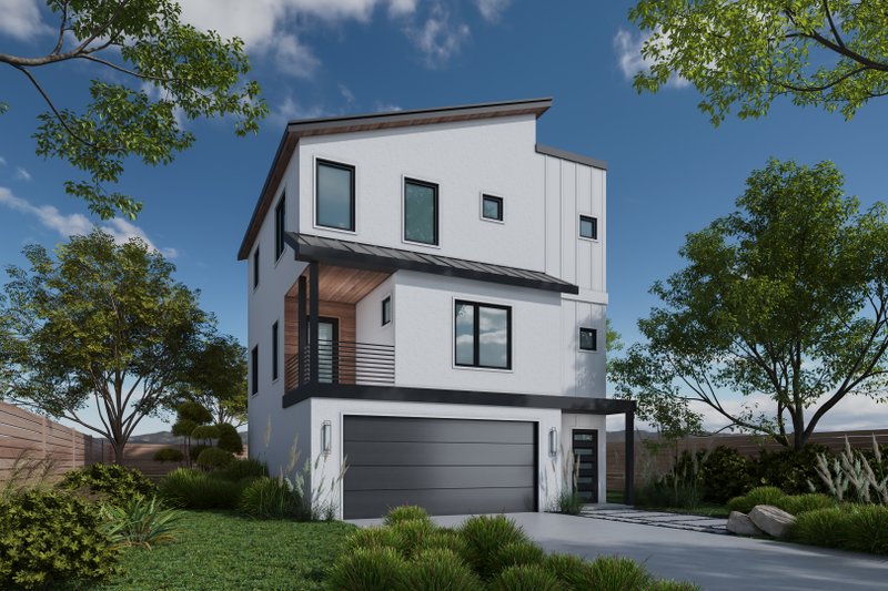 Contemporary Style House Plan - 3 Beds 3.5 Baths 1781 Sq/Ft Plan #20-2590 Exterior