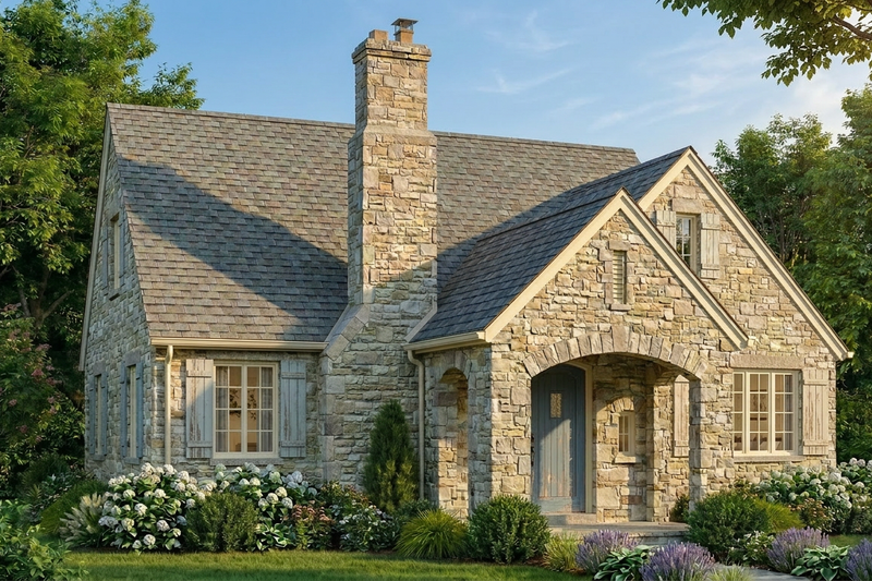 House Blueprint - Exterior - Front Elevation 3 for Bungalow House Plan #923-481 - 2 bed, 2.5 bath