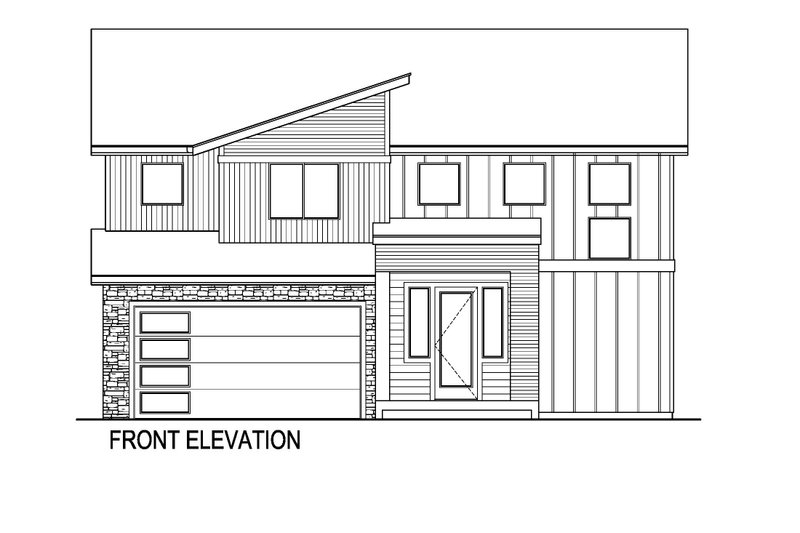 Home Plan - Exterior - Front Elevation 3 for Contemporary House Plan #569-54 - 4 bed, 3.5 bath