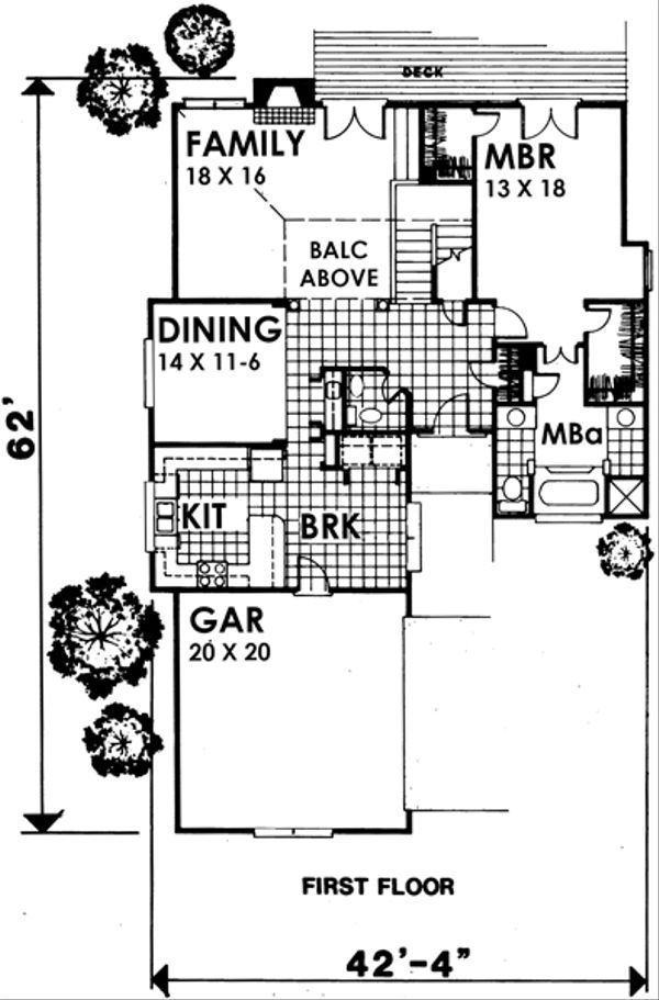 Architectural House Design - Traditional Floor Plan - Main Floor Plan #30-203
