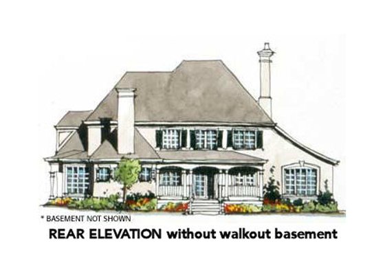 Exterior - Rear Elevation for European House Plan #429-40 - 4 bed, 3.5 bath