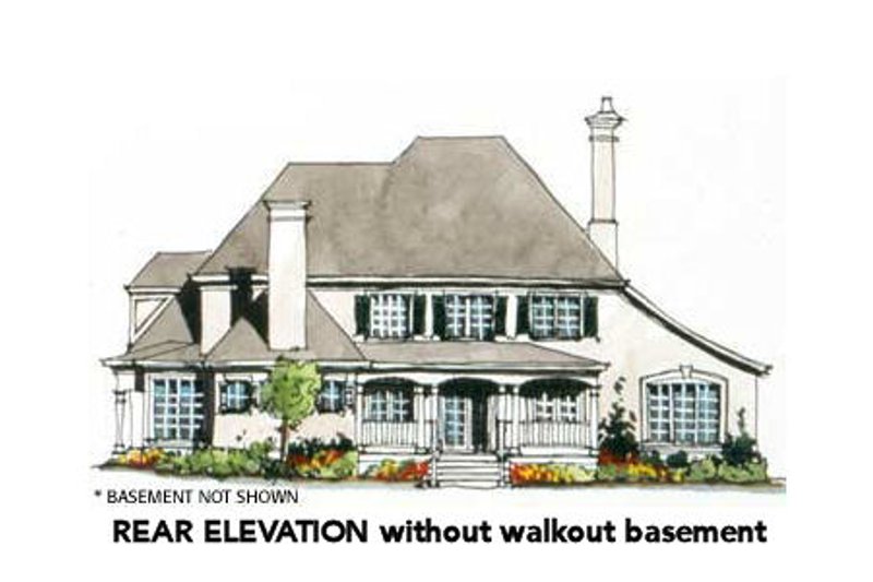 Dream House Plan - Exterior - Rear Elevation for European House Plan #429-40 - 4 bed, 3.5 bath
