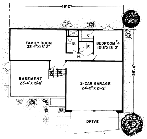 Traditional Floor Plan - Lower Floor Plan #312-210