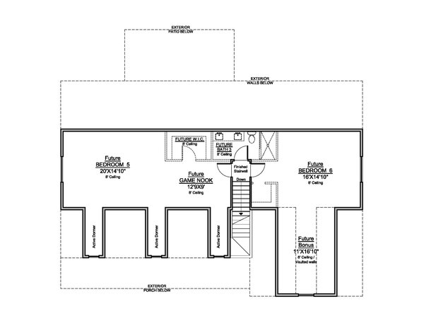 Farmhouse Floor Plan - Upper Floor Plan #1073-45