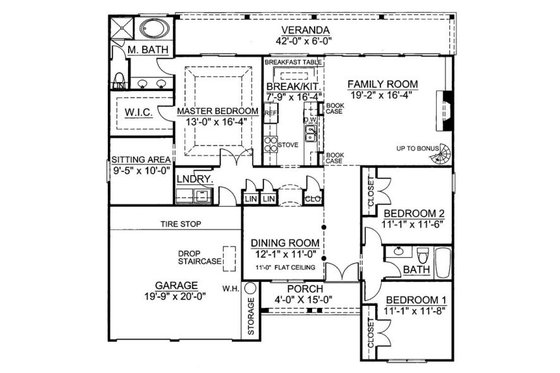 Floor Plan - Main Floor for European House Plan #119-262 - 3 bed, 2 bath
