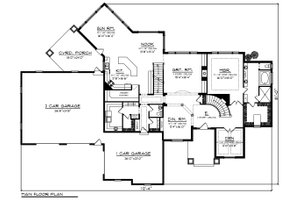 Floor Plan - Main Floor for Traditional House Plan #70-1296 - 4 bed, 3.5 bath