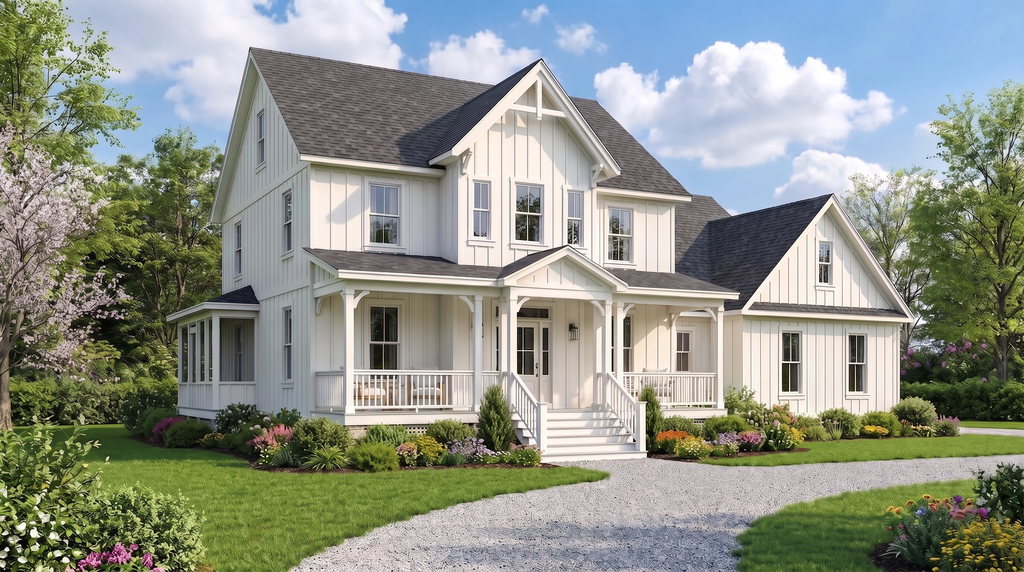Exterior - Front Elevation 2 for Farmhouse House Plan #923-516 - 3 bed, 3 bath