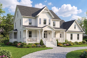 Architectural House Design - Exterior - Front Elevation for Farmhouse House Plan #923-516 - 3 bed, 3 bath