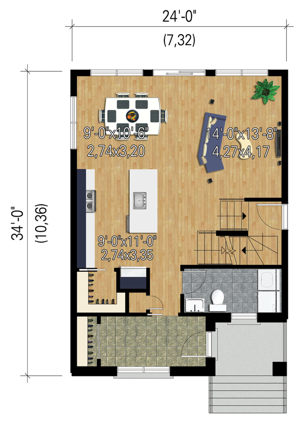 Contemporary Floor Plan - Main Floor Plan #25-4429