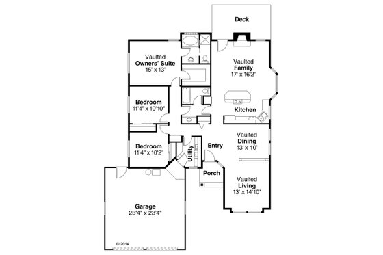 Floor Plan - Main Floor for Traditional House Plan #124-119 - 3 bed, 2 bath