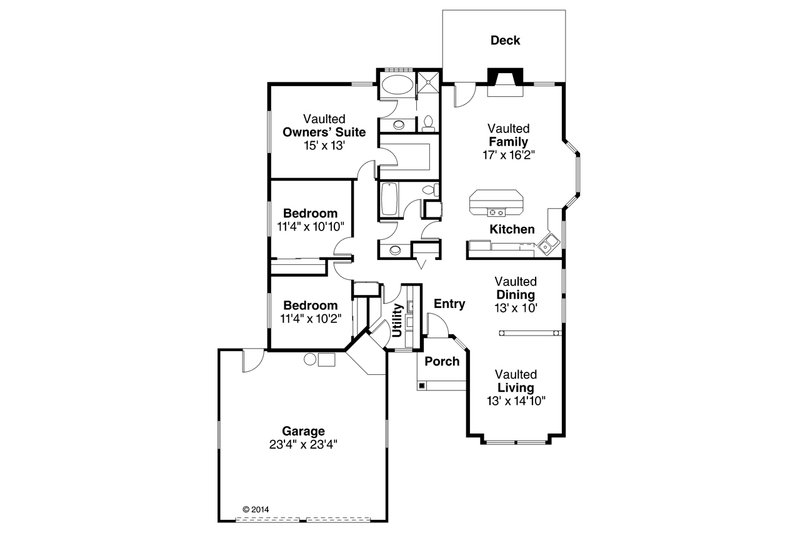 Home Plan - Floor Plan - Main Floor for Traditional House Plan #124-119 - 3 bed, 2 bath