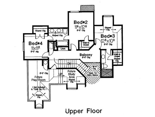 European Floor Plan - Upper Floor Plan #310-723
