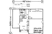 European Style House Plan - 3 Beds 2 Baths 1368 Sq/Ft Plan #47-581 