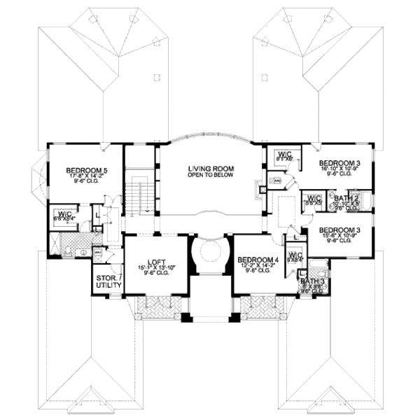 Mediterranean Floor Plan - Upper Floor Plan #420-299