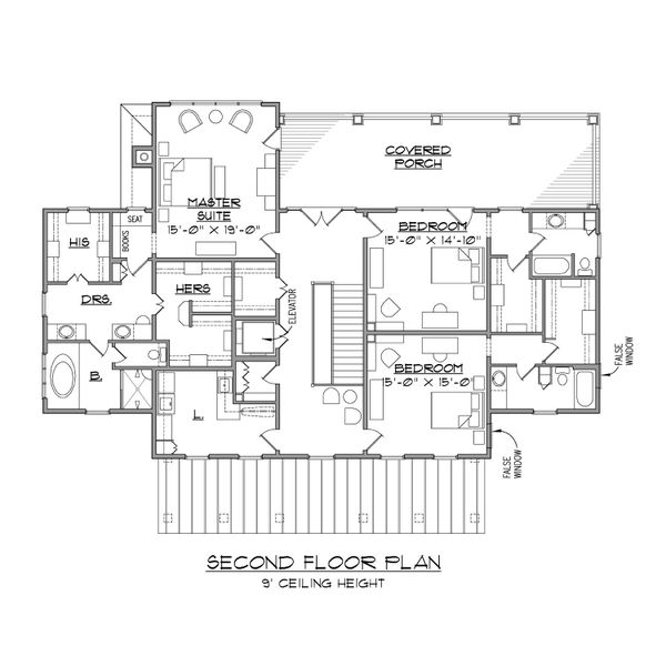 House Design - Beach Floor Plan - Upper Floor Plan #1054-84