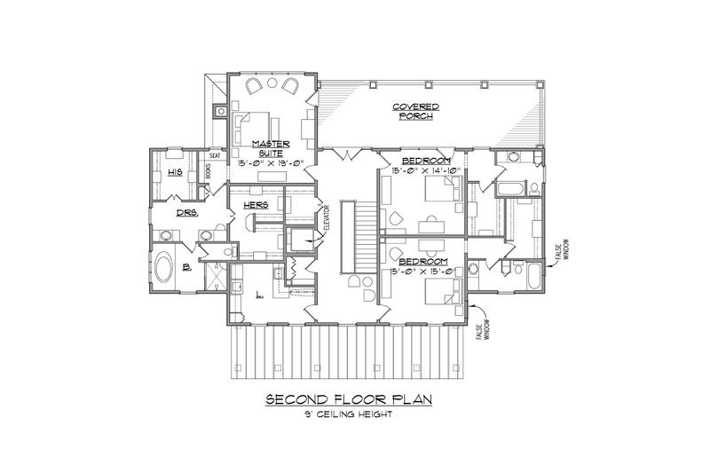 Dream House Plan - Floor Plan - Upper Floor for Beach House Plan #1054-84 - 4 bed, 4.5 bath