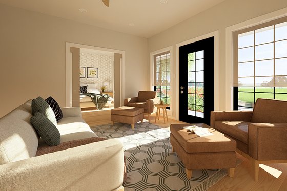 Interior - Family Room 2 for Ranch House Plan #126-246 - 2 bed, 2 bath