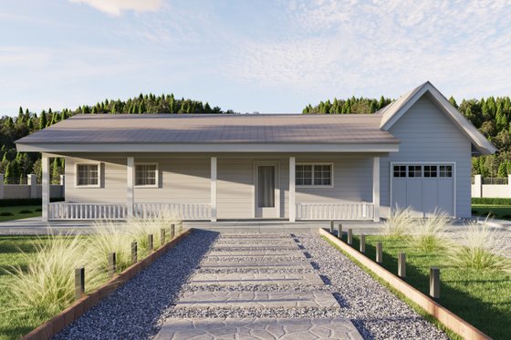 Exterior - Front Elevation for Farmhouse House Plan #1106-174 - 2 bed, 1 bath