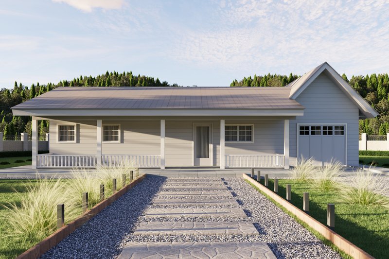 Farmhouse Style House Plan - 2 Beds 1 Baths 960 Sq/Ft Plan #1106-174 Exterior