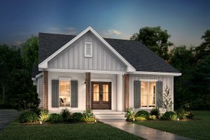 Cottage Exterior - Front Elevation Plan #430-114