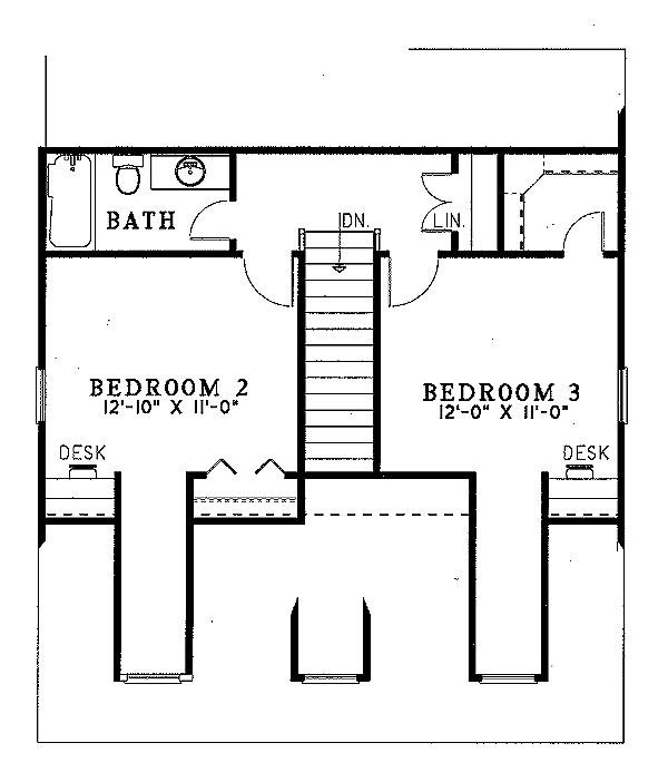 Country Floor Plan - Upper Floor Plan #17-2043