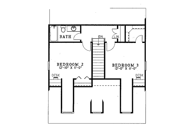 House Plan Design - Floor Plan - Upper Floor for Country House Plan #17-2043 - 3 bed, 2 bath