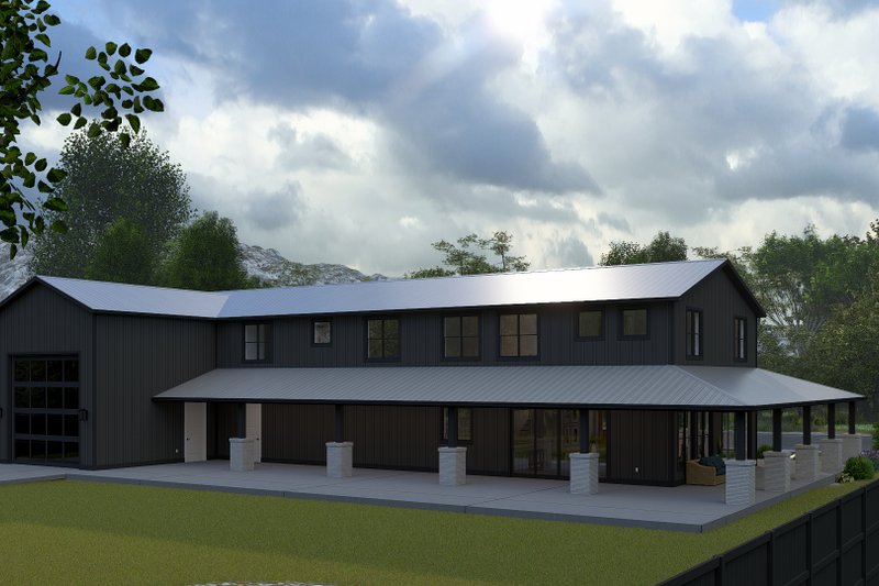 Architectural House Design - Exterior - Rear Elevation 1 for Barndominium House Plan #1060-378 - 4 bed, 3 bath