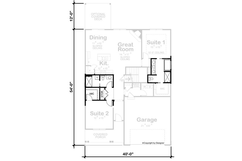 House Blueprint - Floor Plan - Other Floor for Farmhouse House Plan #20-2617 - 2 bed, 2.5 bath