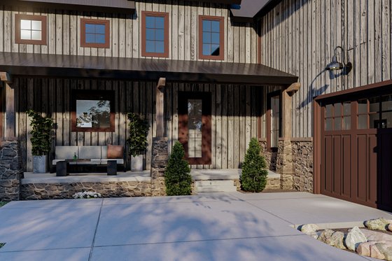 Exterior - Covered Porch for Barndominium House Plan #455-249 - 4 bed, 3.5 bath